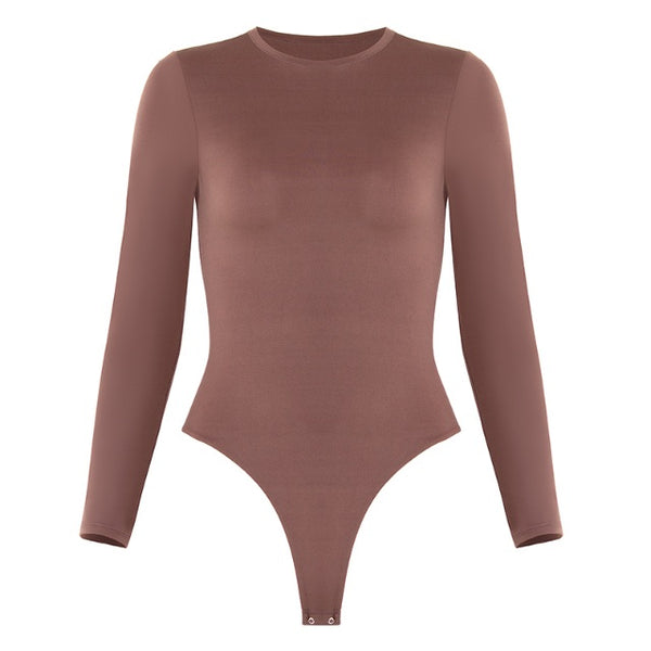 High Neck Long Sleeve Bodysuit | Seamless Thong AU | Nyx