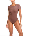 High Neck Short Sleeve Bodysuit | Seamless Thong AU
