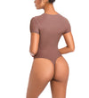 High Neck Short Sleeve Bodysuit | Seamless Thong AU